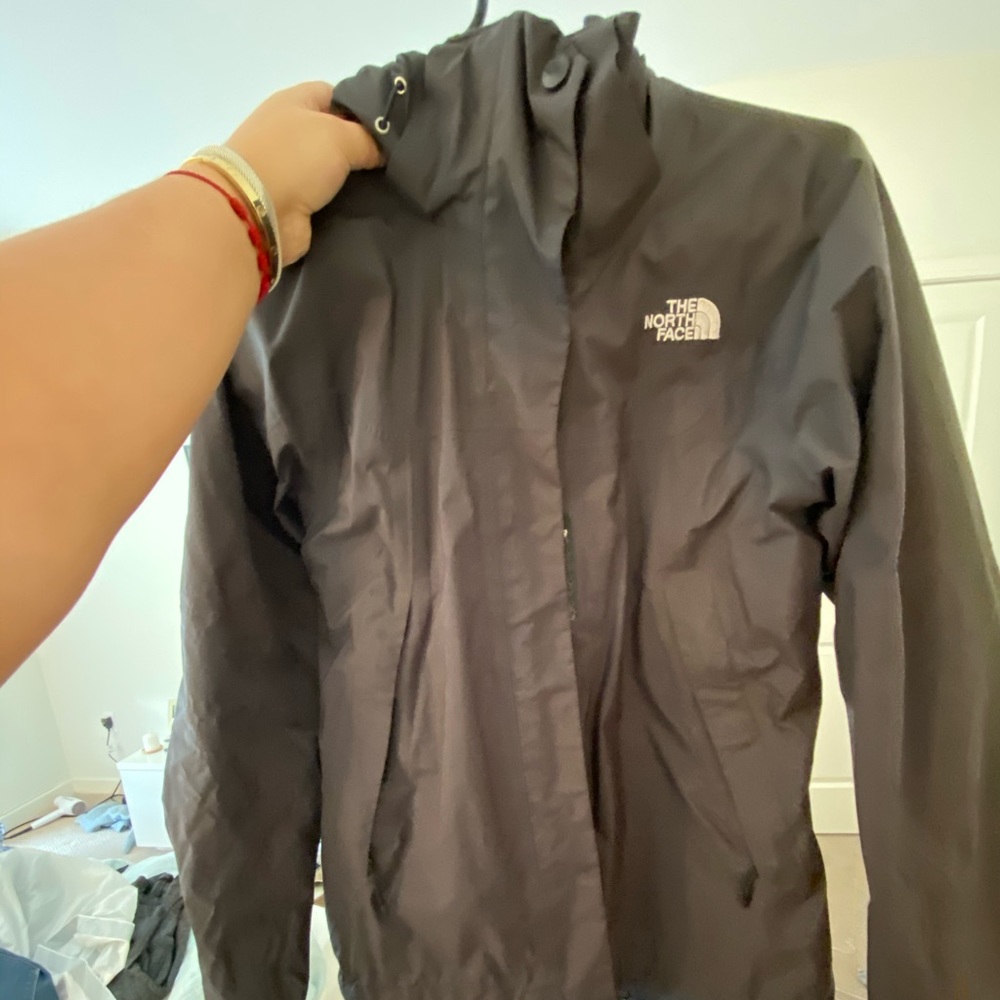 North face black rain jacket